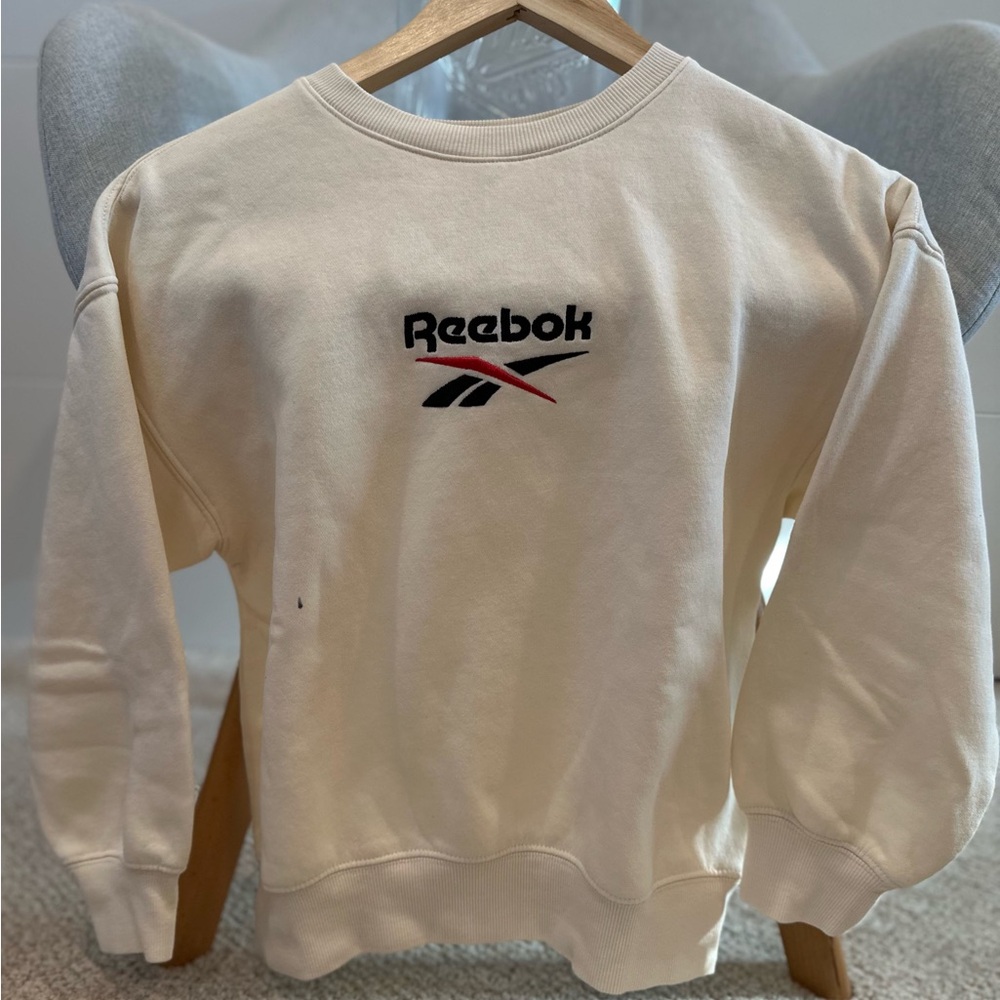 Reebok Men's Cream Crewneck Sweater